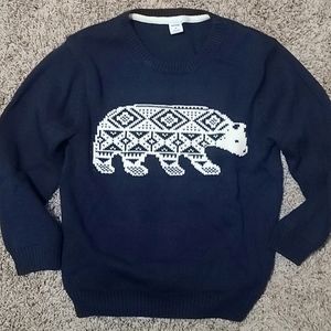 Janie and Jack bear sweater navy blue size 5